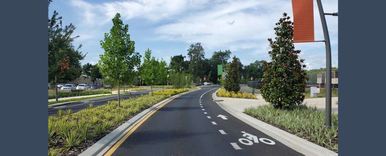 FAMU Way newly-pave road with bike lane